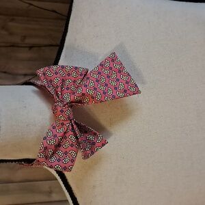 Bird Silk Adjustable Dog Bay Bow Tie Preppy Country Club Academia Preowned